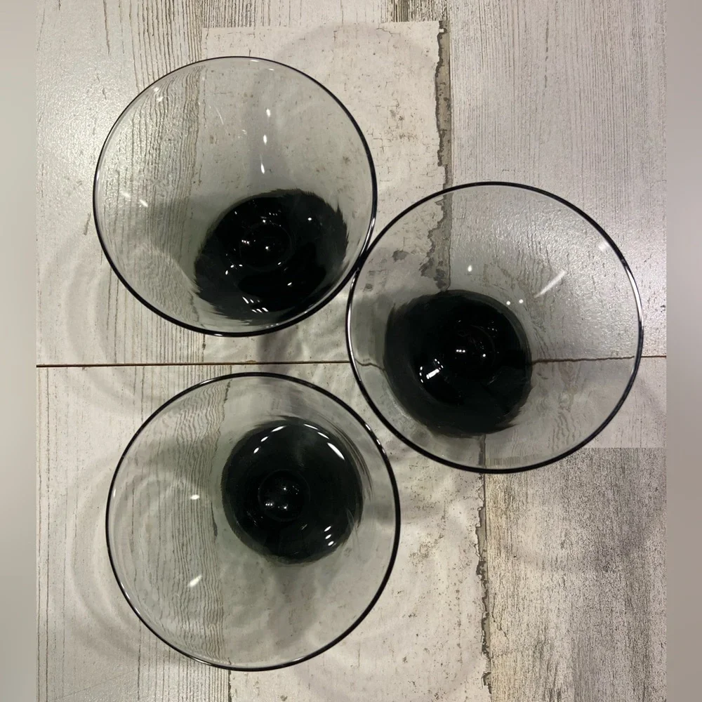 Morgantown Smoke Glass Martini Cocktail 3 Glasses